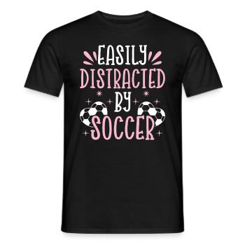 Soccer Lover - Easily Distracted By Soccer - Socce - Men's T-Shirt - black - Front - AI Model Male 178 light (178cm)