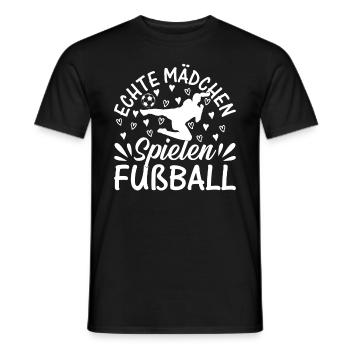 Fußball Spieler Girls - Echte Mädchen Spielen Fuß - Männer T-Shirt - Schwarz - Vorne - AI Model Male 178 light (178cm)