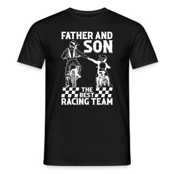 Father And Son The Best Racing Team - Dirtbike Mot - Men's T-Shirt - black - Front - AI Model Male 178 light (178cm)