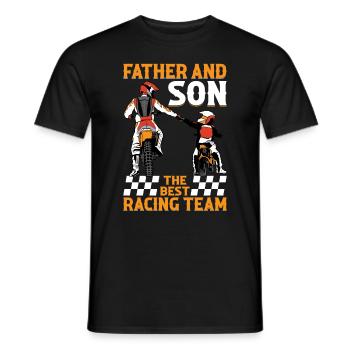 Père et fils La meilleure équipe de course - Motocross Mar - T-shirt homme - noir - Devant - AI Model Male 178 light (178cm)