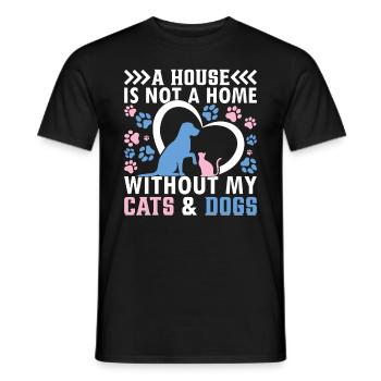 Amoureux des chiens - Une maison n’est pas une maison sans mes chats - T-shirt homme - noir - Devant - AI Model Male 178 light (178cm)