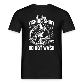 Angler Fisherman Fishing - Lucky Fishing Shirt Do - Men's T-Shirt - black - Front - AI Model Male 178 light (178cm)
