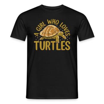 Sea Turtle Lover Girls A Girl Who Loves Turtles - - Männer T-Shirt - Schwarz - Vorne - AI Model Male 178 light (178cm)