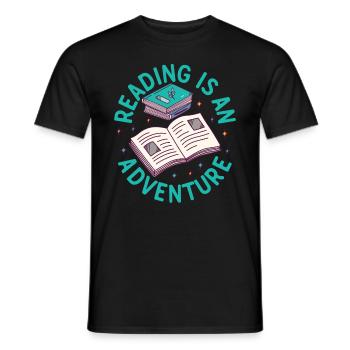 Reading Is An Adventure - Book Quote Book Lover - Men's T-Shirt - black - Front - AI Model Male 178 light (178cm)