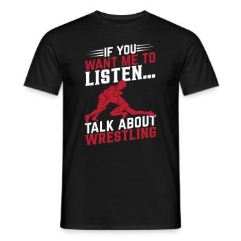 Wrestling Wrestler Wrestle Martial Arts Wrestling - Männer T-Shirt - Schwarz - Vorne - AI Model Male 178 light (178cm)