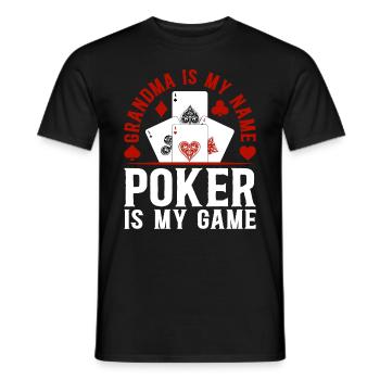 Poker Grandma Is My Name Poker Is My Game - Poker - Men's T-Shirt - black - Front - AI Model Male 178 light (178cm)