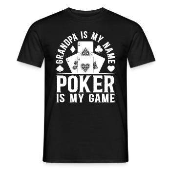 Poker Player Grandpa Is My Name Poker Is My Game - - Men's T-Shirt - black - Front - AI Model Male 178 light (178cm)