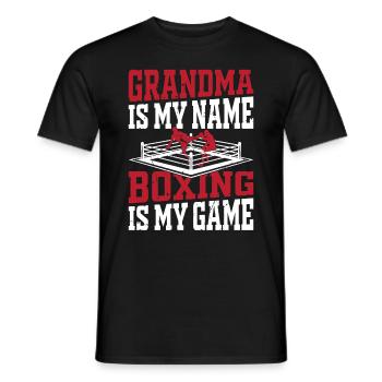 Boxer grand-mère est mon nom La boxe est mon jeu - Boxi - T-shirt homme - noir - Devant - AI Model Male 178 light (178cm)