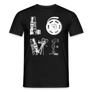 LOVE Photography LOVE Photography Camera Photograp - Männer T-Shirt - Schwarz - Vorne - AI Model Male 178 light (178cm)
