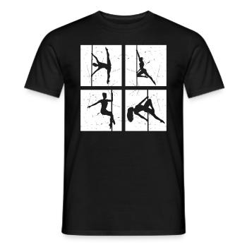 Pole Dance Silhouette - Pole Dancing Pole Dancer - Men's T-Shirt - black - Front - AI Model Male 178 light (178cm)