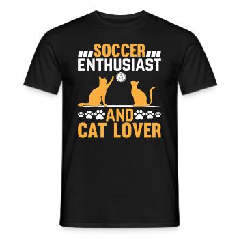 Soccer Player Cat Owner - Soccer Enthusiast And Ca - Männer T-Shirt - Schwarz - Vorne - AI Model Male 178 light (178cm)