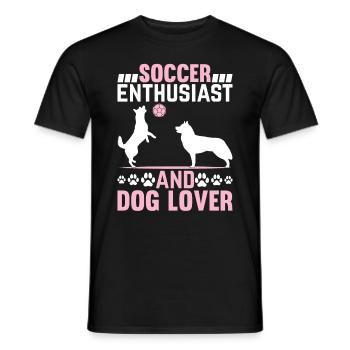 Passionné de soccer et amoureux des chiens - Joueur de soccer D - T-shirt homme - noir - Devant - AI Model Male 178 light (178cm)