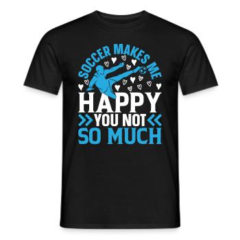 Le football me rend heureux pas tellement - Soccer Lov - T-shirt homme - noir - Devant - AI Model Male 178 light (178cm)