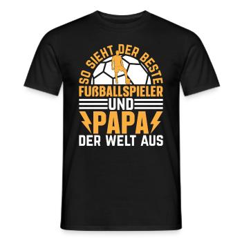 Fußball Spieler Papa Fußballspieler Papa - Männer T-Shirt - Schwarz - Vorne - AI Model Male 178 light (178cm)
