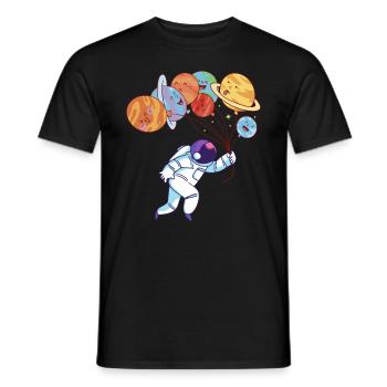 Aerospace Solar System Planets Funny Astronaut - Men's T-Shirt - black - Front - AI Model Male 178 light (178cm)