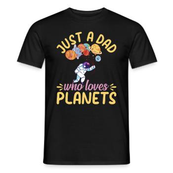 Juste un père qui aime les planètes - Astronomy Daddy Ast - T-shirt homme - noir - Devant - AI Model Male 178 light (178cm)