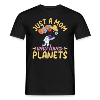 Juste une maman qui aime les planètes - Astronomy Mama Astr - T-shirt homme - noir - Devant - AI Model Male 178 light (178cm)