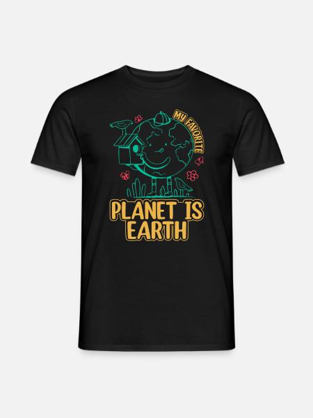 Min favorittplanet er jorden - solsystemplaneter - T-skjorte herre - svart