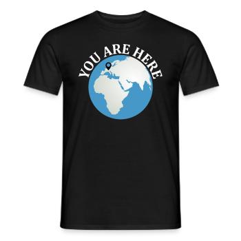 You Are Here - Planet Lover Earth Day Funny Planet - Men's T-Shirt - black - Front - AI Model Male 178 light (178cm)
