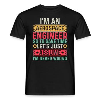 Ingénieur de l’espace Voyage dans l’espace - Je suis un ingénieur aérospatial - T-shirt homme - noir - Devant - AI Model Male 178 light (178cm)