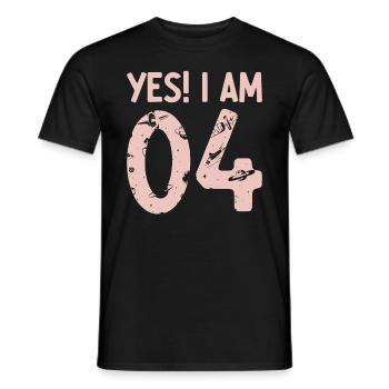 Space Astronaut Kids - Yes! I Am 4 Years Old 4 Bir - Men's T-Shirt - black - Front - AI Model Male 178 light (178cm)