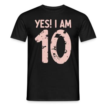 Space Astronaut Kids Birthday 10 Years Old 10th Bi - Männer T-Shirt - Schwarz - Vorne - AI Model Male 178 light (178cm)