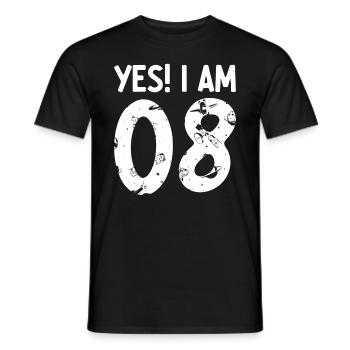 Yes! I Am 8 Years 8 Birthday Space Astronaut Birth - Männer T-Shirt - Schwarz - Vorne - AI Model Male 178 light (178cm)