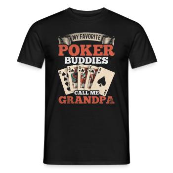 Mes copains de poker préférés appellent-moi grand-père - Poker - T-shirt homme - noir - Devant - AI Model Male 178 light (178cm)