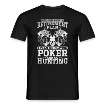 Plan de retraite des joueurs de poker Jouer au poker et à Hunti - T-shirt homme - noir - Devant - AI Model Male 178 light (178cm)