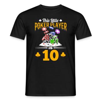 Ce petit joueur de poker a 10 ans Poker Bir - T-shirt homme - noir - Devant - AI Model Male 178 light (178cm)