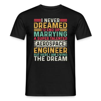Aérospatiale - J’épouse un ingénieur aérospatial super talentueux - T-shirt homme - noir - Devant - AI Model Male 178 light (178cm)