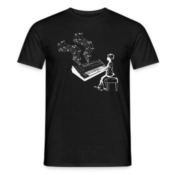 Musique de piano Piano Clavier Jouant du piano - T-shirt homme - noir - Devant - AI Model Male 178 light (178cm)