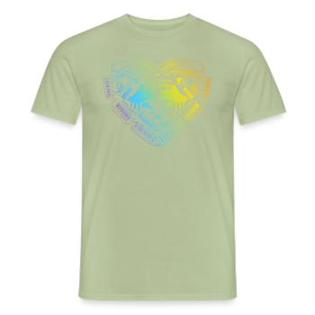 Piano Heart - Claviériste Pianiste Pi - T-shirt homme - vert sauge - Devant - AI Model Male 178 light (178cm)