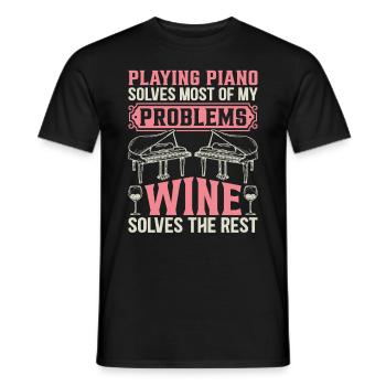 Jouer du piano résout la plupart de mes problèmes - Piano P - T-shirt homme - noir - Devant - AI Model Male 178 light (178cm)
