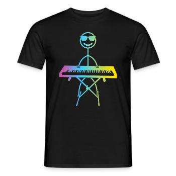 Funny Keyboard Piano Player Stick Figure Pianist - Männer T-Shirt - Schwarz - Vorne - AI Model Male 178 light (178cm)