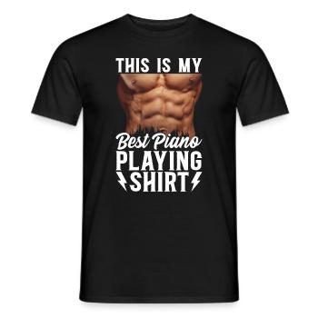 C’est ma meilleure chemise de piano - Sexy Piano P - T-shirt homme - noir - Devant - AI Model Male 178 light (178cm)