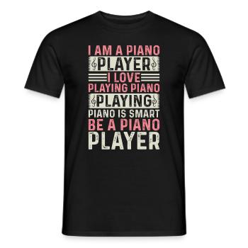 I Am A Piano Player I Love Playing Piano - Piano K - Men's T-Shirt - black - Front - AI Model Male 178 light (178cm)