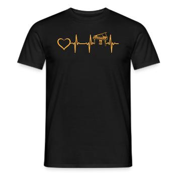 Piano Heartbeat avec Heart Piano ECG Heartbeat Mus - T-shirt homme - noir - Devant - AI Model Male 178 light (178cm)