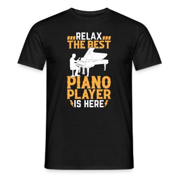 Détendez-vous Le meilleur pianiste est ici - Pianist Keyb - T-shirt homme - noir - Devant - AI Model Male 178 light (178cm)