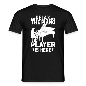 Relax The Piano Player Is Here - Piano Player Pian - Men's T-Shirt - black - Front - AI Model Male 178 light (178cm)