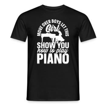 Pianiste Piano - Laissez cette fille vous montrer comment jouer - T-shirt homme - noir - Devant - AI Model Male 178 light (178cm)