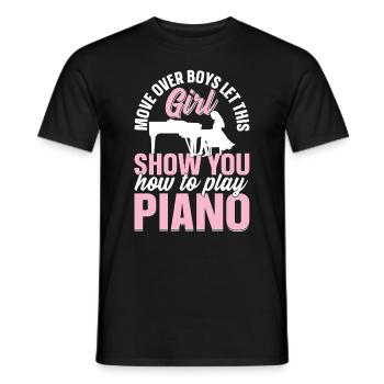 Piano Keyboardist - Let This Girl Show You How To - Men's T-Shirt - black - Front - AI Model Male 178 light (178cm)