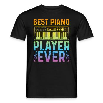 Pianist Keyboard Piano Player - Best Piano Player - Männer T-Shirt - Schwarz - Vorne - AI Model Male 178 light (178cm)