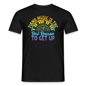 La musique de piano est la meilleure raison de se lever - Piano K - T-shirt homme - noir - Devant - AI Model Male 178 light (178cm)