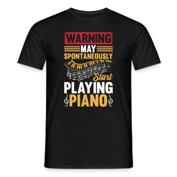 Keyboardist - Warning May Spontaneously Start Play - Men's T-Shirt - black - Front - AI Model Male 178 light (178cm)