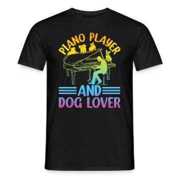 Piano Player And Dog Lover - Keyboardist Playing P - Men's T-Shirt - black - Front - AI Model Male 178 light (178cm)