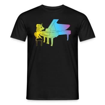 Unicorn Piano Player - Funny Piano Player Unicorn - Men's T-Shirt - black - Front - AI Model Male 178 light (178cm)