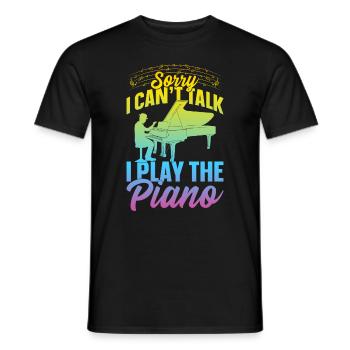 Piano Lover - Sorry I Can't Talk I Play The Piano - Men's T-Shirt - black - Front - AI Model Male 178 light (178cm)