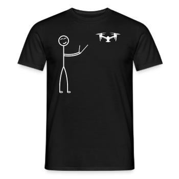 Quadcopter Drone Pilot Stick Figure - Drôle de drone - T-shirt homme - noir - Devant - AI Model Male 178 light (178cm)