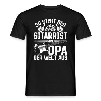 So sieht der beste Gitarrist und Opa aus - Gitarri - Männer T-Shirt - Schwarz - Vorne - AI Model Male 178 light (178cm)
